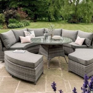 Patio Outdoor Three Piece Sectional in Starboard Snow